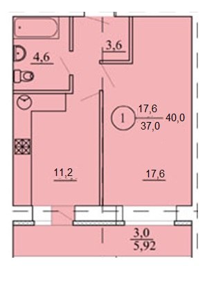 планировка квартиры 40 м2